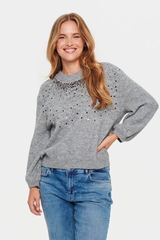 SAINT TROPEZ Sweater 'Barbel' in Grey: front