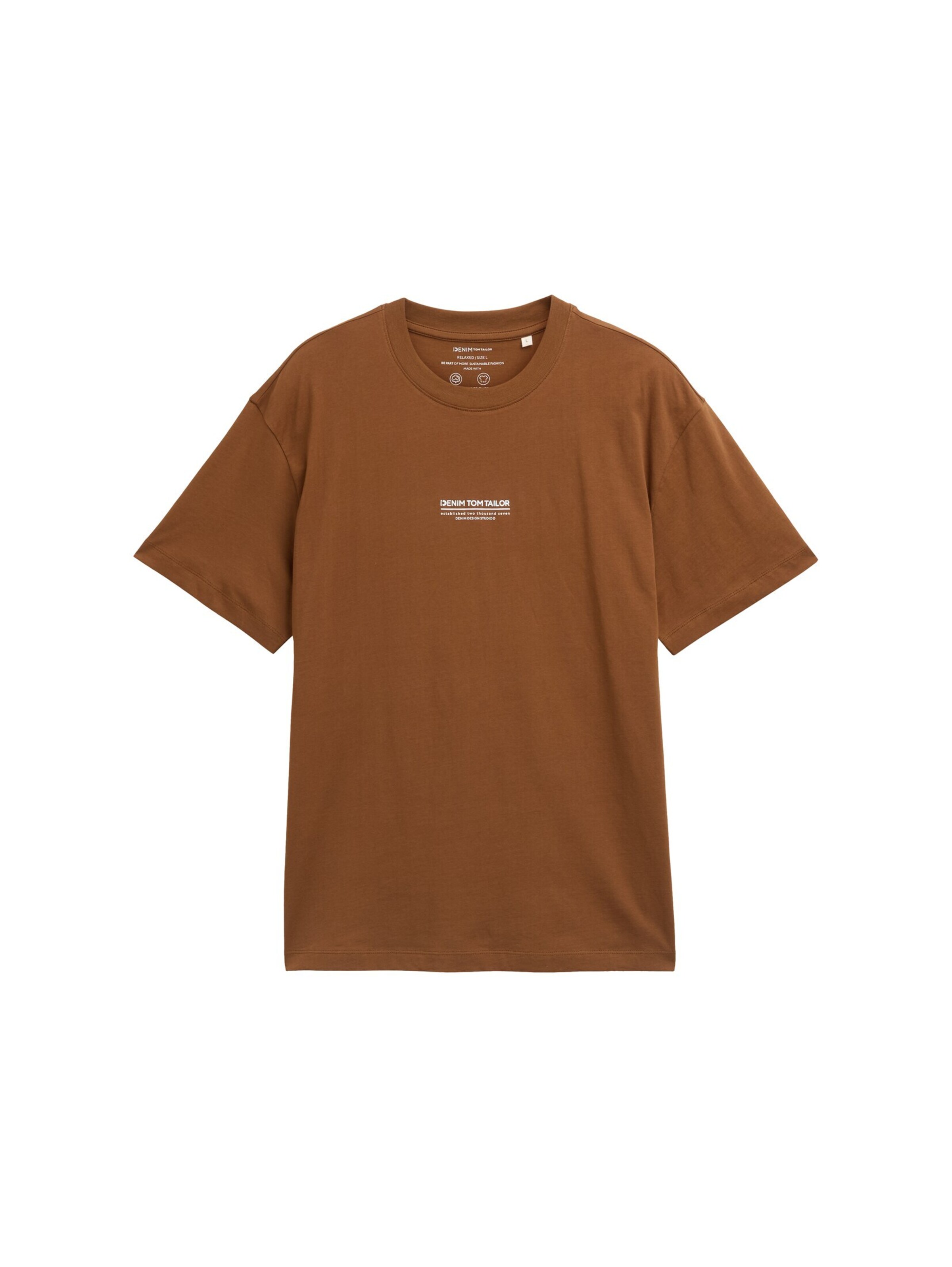 TOM TAILOR DENIM T-Shirt in Braun: Vorderseite