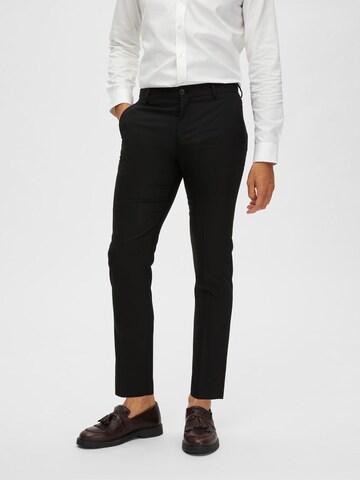 SELECTED HOMME Slimfit Pantalon in Zwart: voorkant