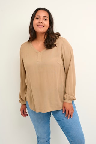 KAFFE CURVE Blouse 'Ami' in Beige