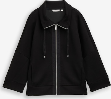 TOM TAILOR Sweatvest in Zwart: voorkant