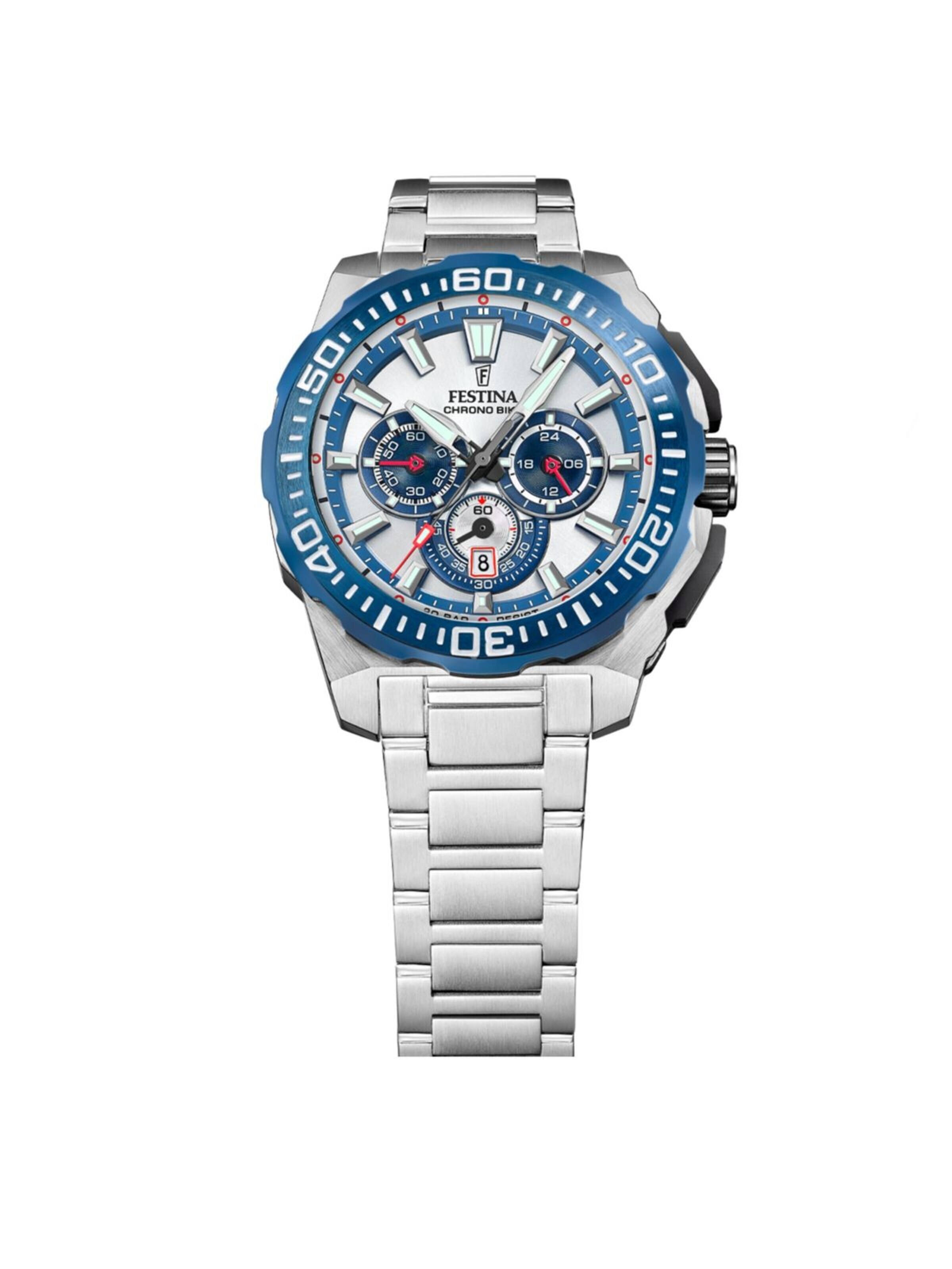 Montre à affichage analogique 'Chrono Bike' FESTINA en argent