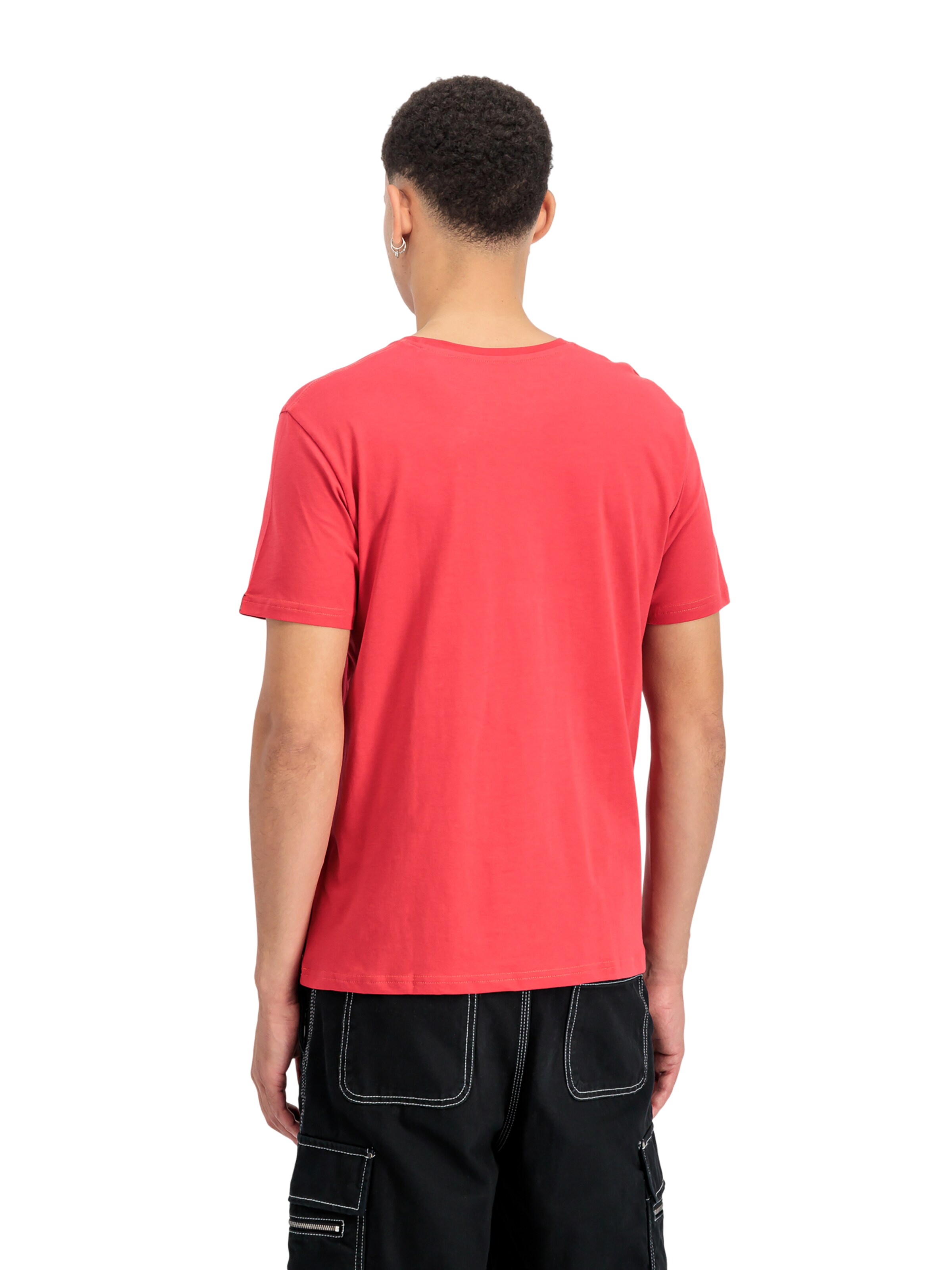 ALPHA INDUSTRIES Shirt 'Basic Small Logo'‌‌ in Rot