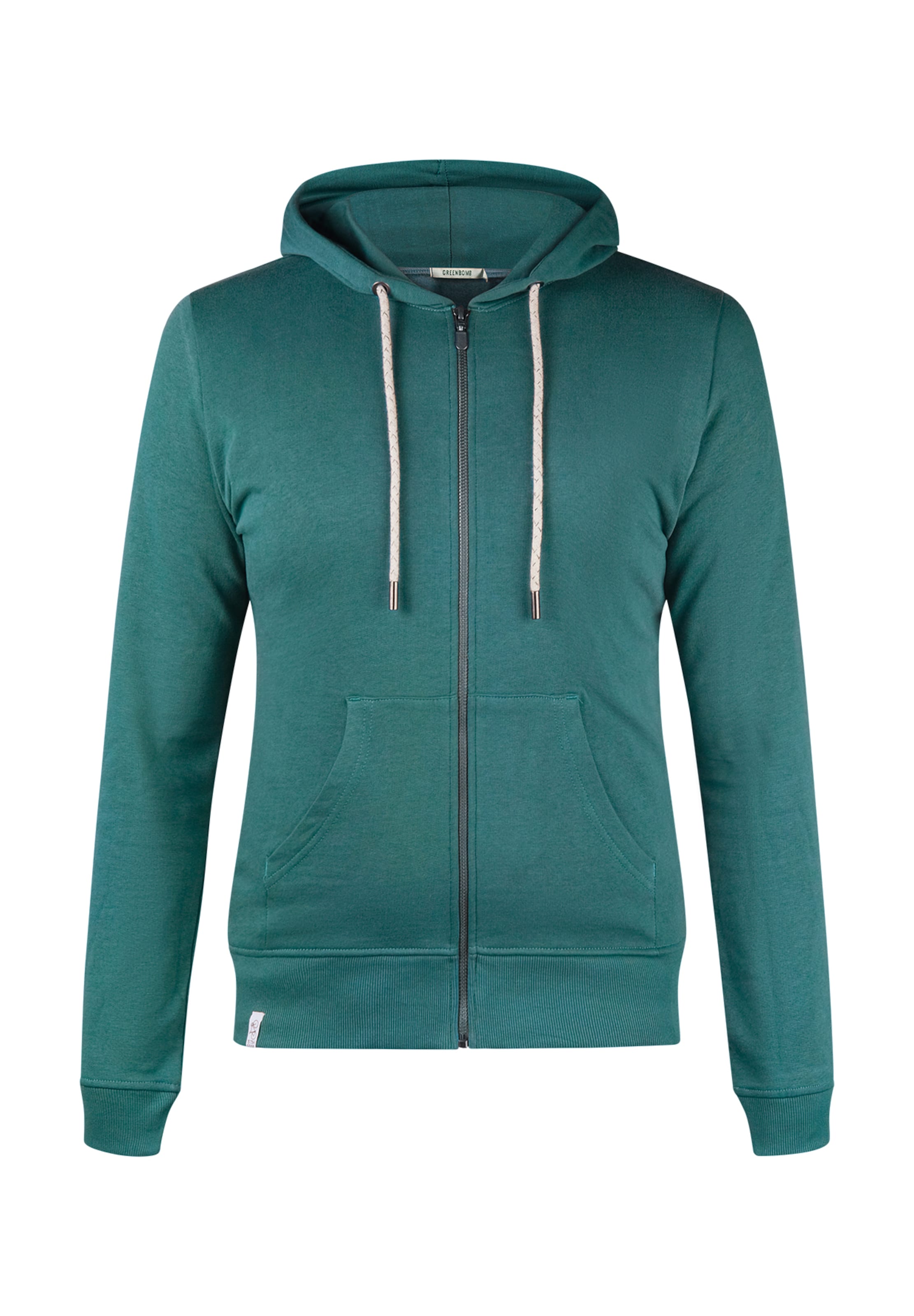 GREENBOMB Sweatvest in Groen: voorkant