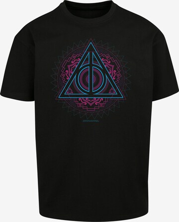 F4NT4STIC Shirt 'Harry Potter Neon Deathly' in Zwart: voorkant