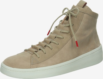 THINK! High-Top Sneakers in Beige: front