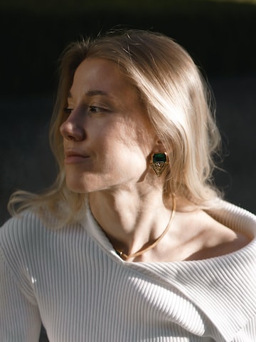 Boucles d'oreilles 'Green Zenith' Les Reines en or