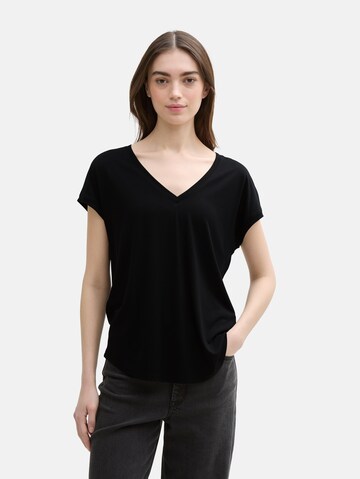 TOM TAILOR DENIM Shirt in Zwart: voorkant