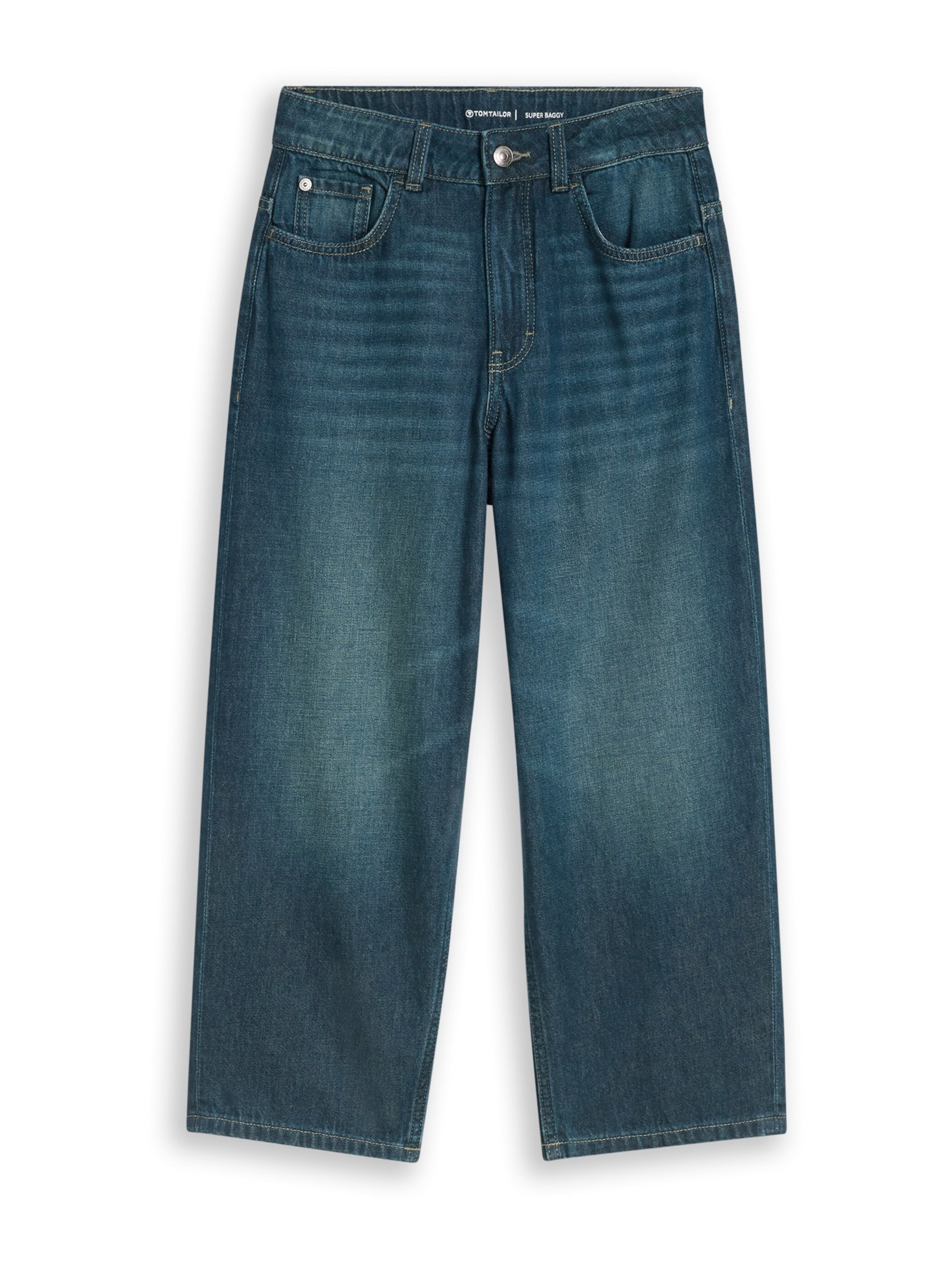 TOM TAILOR Loosefit Jeans in Groen: voorkant
