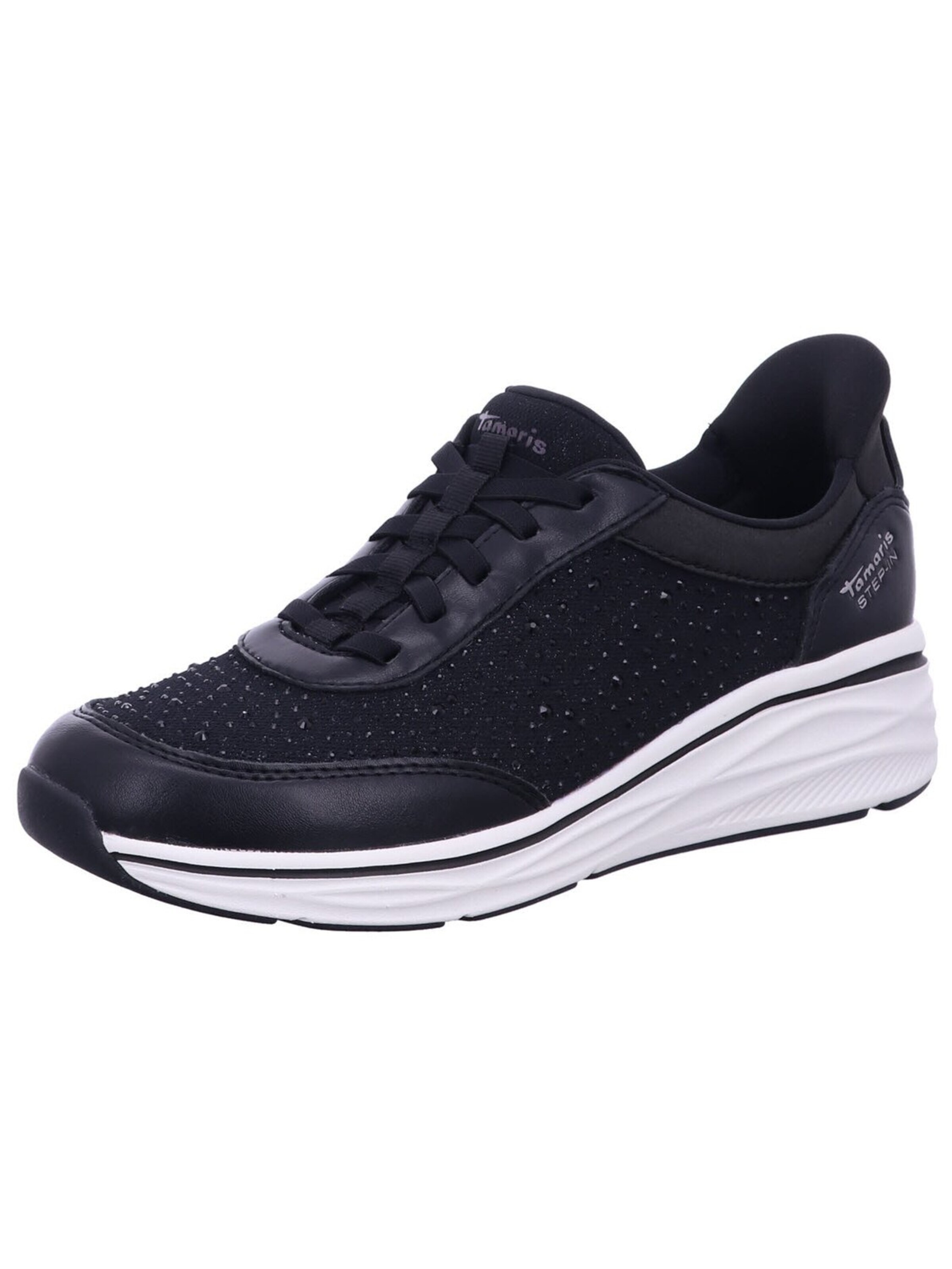 Sneaker bassa 'Sneaker Low Damen 1-23779-45 001 Kunststoff (Synthetik) in schwarz' di Tamaris in nero: frontale