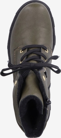 Rieker Lace-Up Ankle Boots in Green