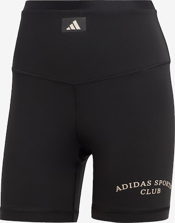 Skinny Pantalon de sport 'Sports Club High-Waist' ADIDAS PERFORMANCE en noir : devant