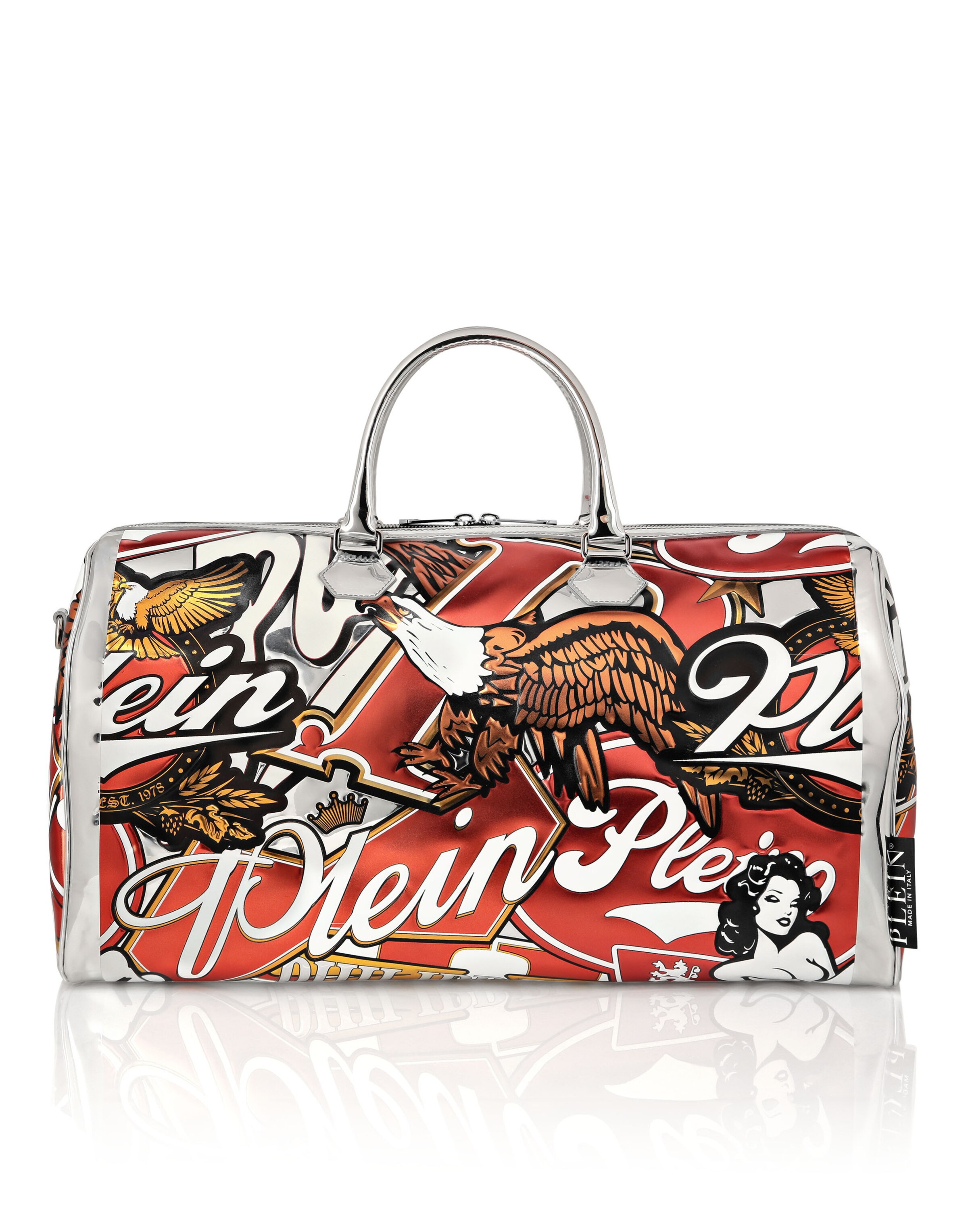 Borsa da viaggio di Philipp Plein in rosso: frontale