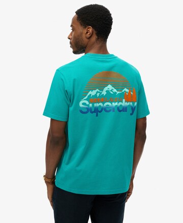 T-Shirt 'Great Outdoors' Superdry en bleu : devant