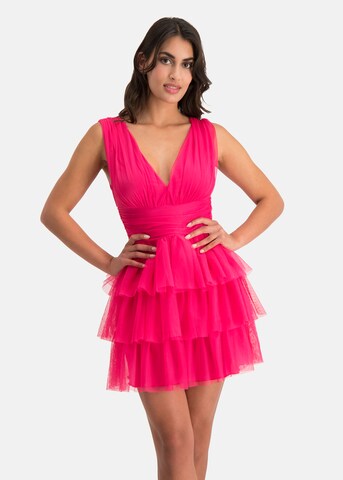 Robe de cocktail Nicowa en rose : devant