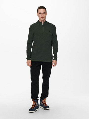 Only & Sons Sweater 'WEB' in Green