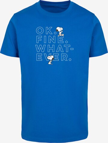 Merchcode Shirt 'Peanuts - Ok Fine Whatever' in Blauw: voorkant