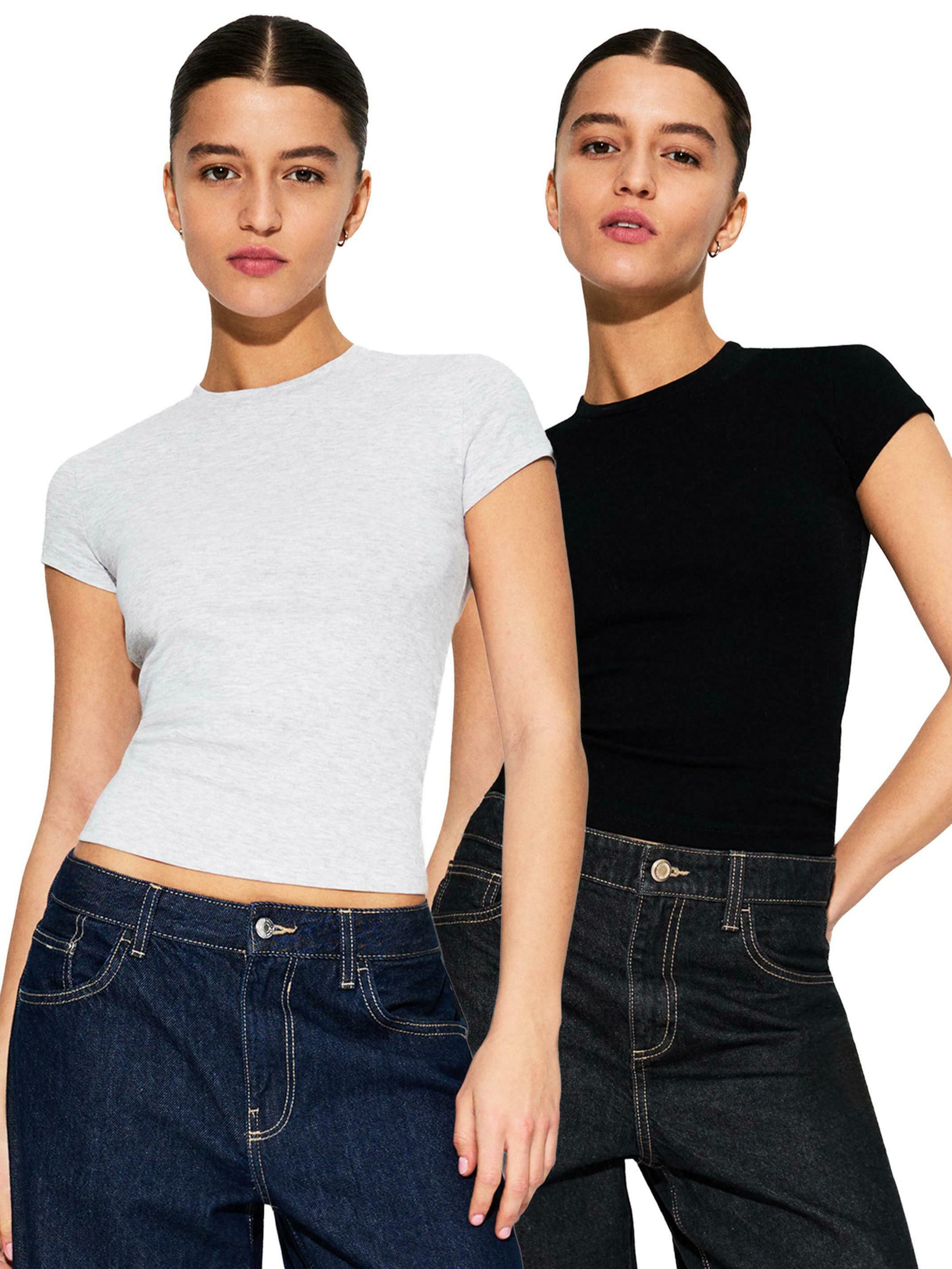 Bershka T-Shirt in Grau: Vorderseite