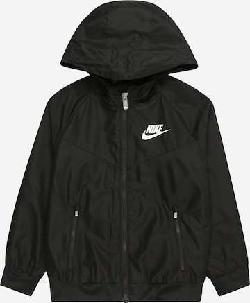 Nike Sportswear Prehodna jakna 'WINDRUNNER' | črna barva: sprednja stran