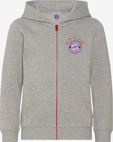 FC BAYERN MÜNCHEN Athletic Zip-Up Hoodie in Grey: front