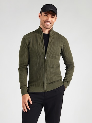 BLEND Knit Cardigan 'BHREDHILL' in Green: front