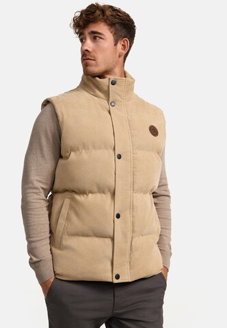 INDICODE JEANS Bodywarmer ' Cobbyn ' in Beige: voorkant