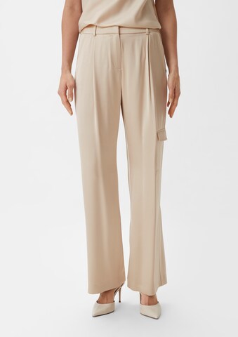 COMMA Wide leg Cargo Pants in Beige: front