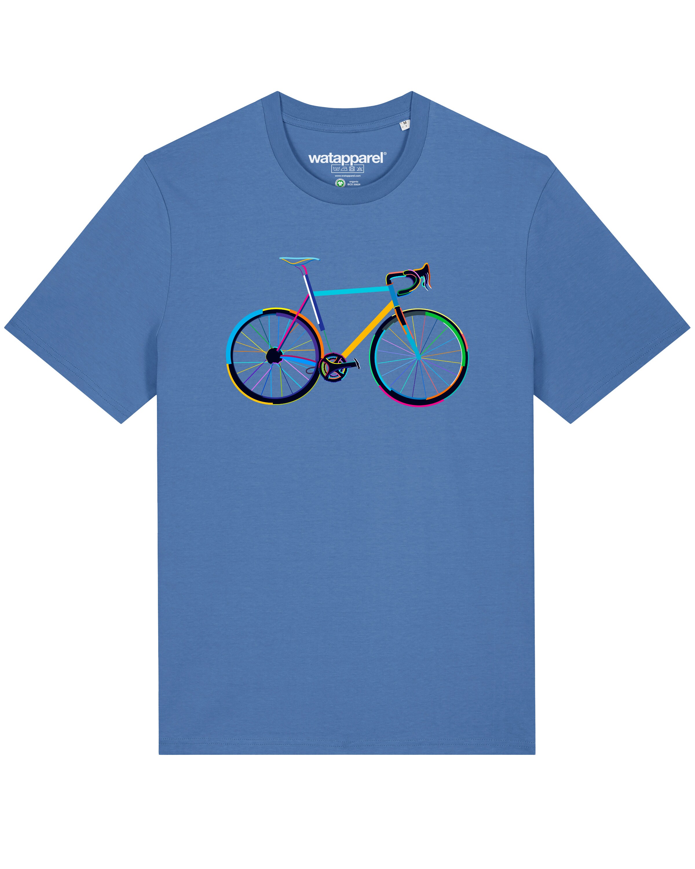 Maglietta ' Fahrrad by night ' di Watapparel in blu: frontale
