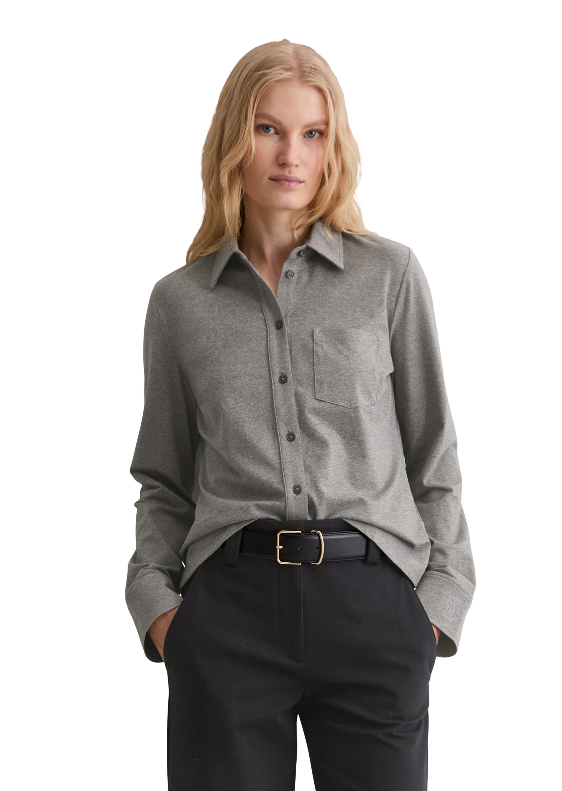 Marc O'Polo Bluse in Grau: Vorderseite
