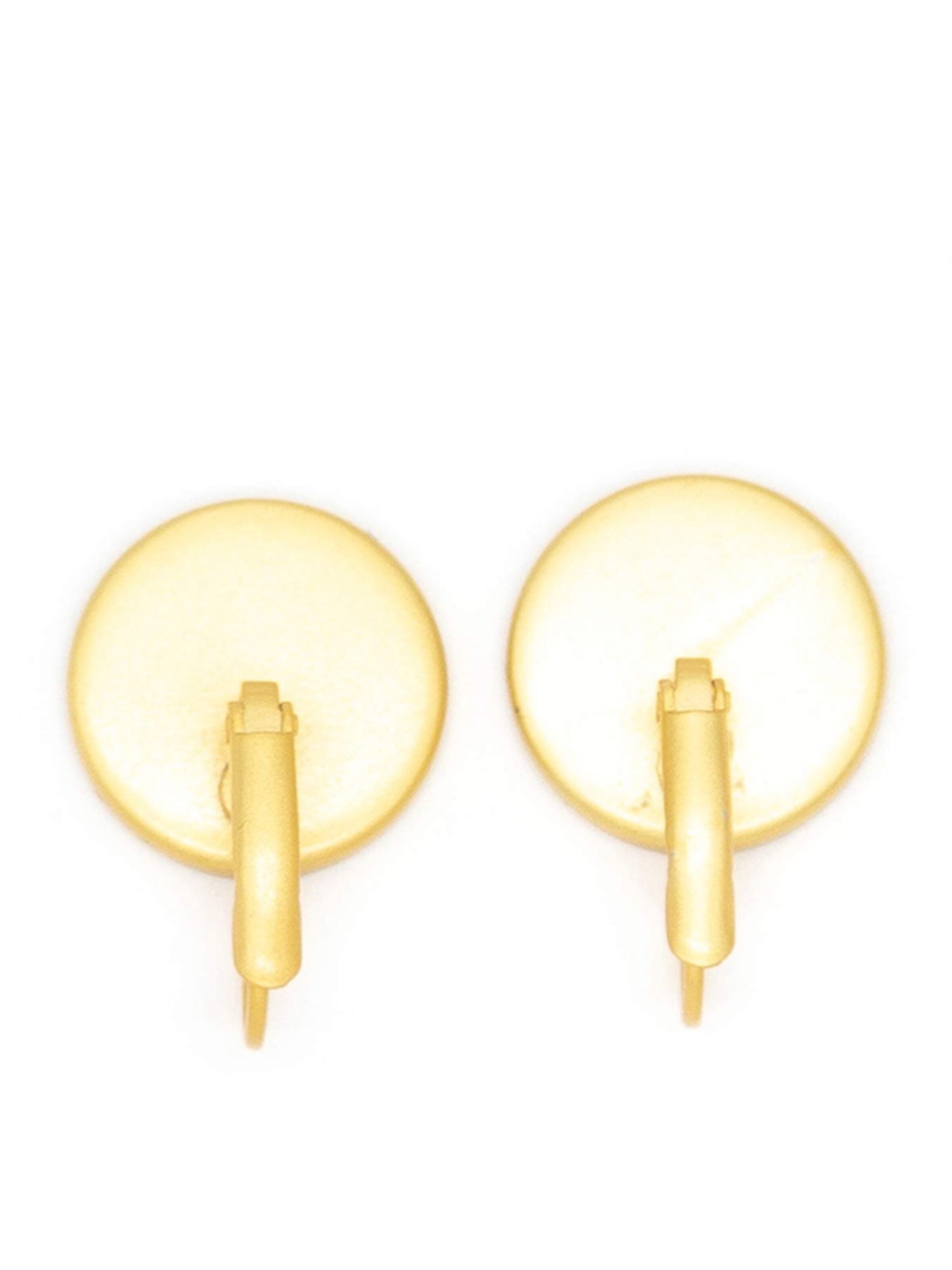 Sergio Engel Earrings 'Patina Ohrring 01 Vergoldete Edelstahlhänger mit farbig patiniertem Metalllättchen' in Green
