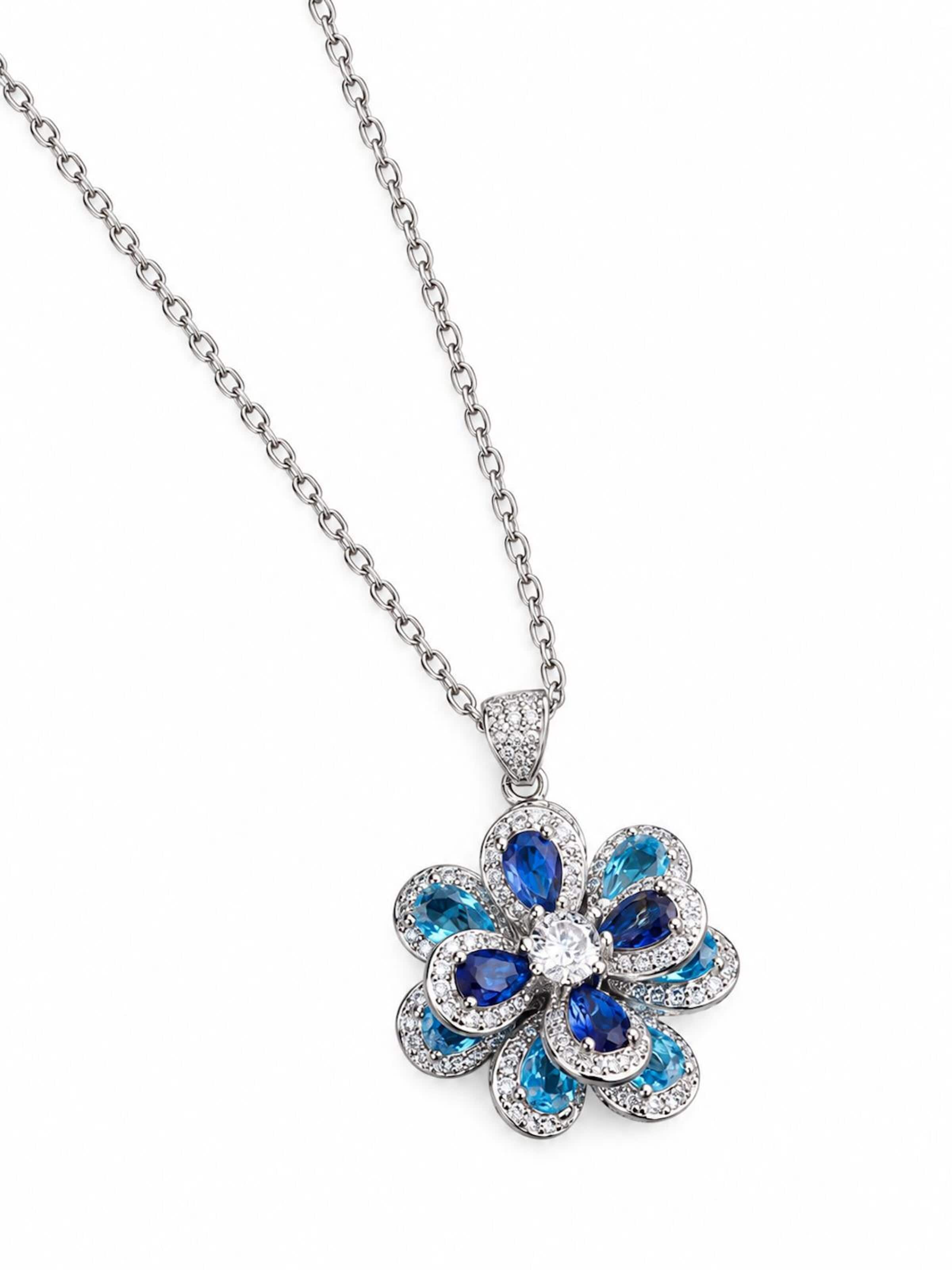 Parure de bijoux 'Floral' LanLivia en bleu