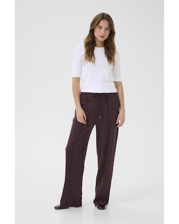 Kaffe Loose fit Trousers with creases 'Jenny' in Brown