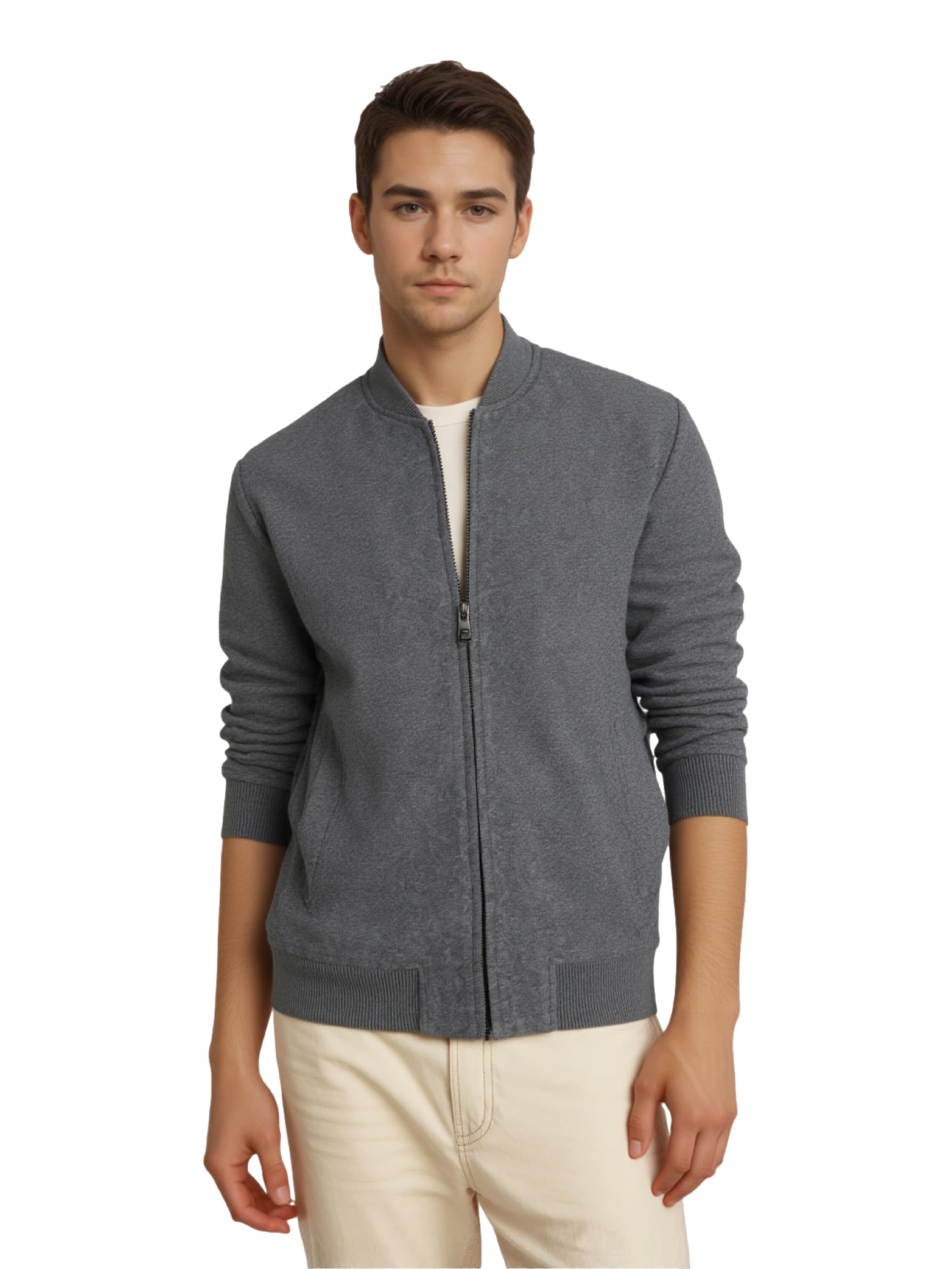 JACK & JONES Φθινοπωρινό και ανοιξιάτικο μπουφάν 'JJEJAMES' σε γκρι: μπροστά