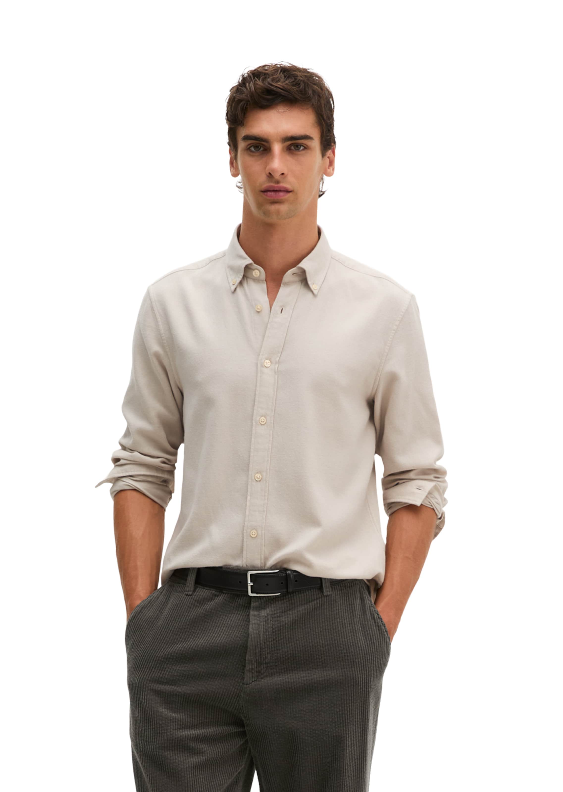 Marc O'Polo Regular Fit Hemd in Beige: Vorderseite