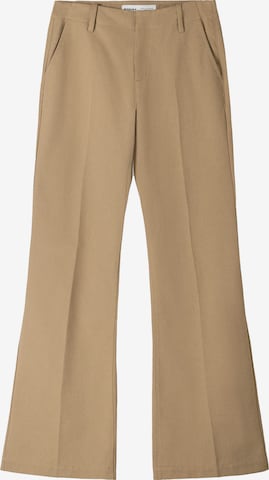 Evazați Pantaloni cu dungă de la Bershka pe bej: față