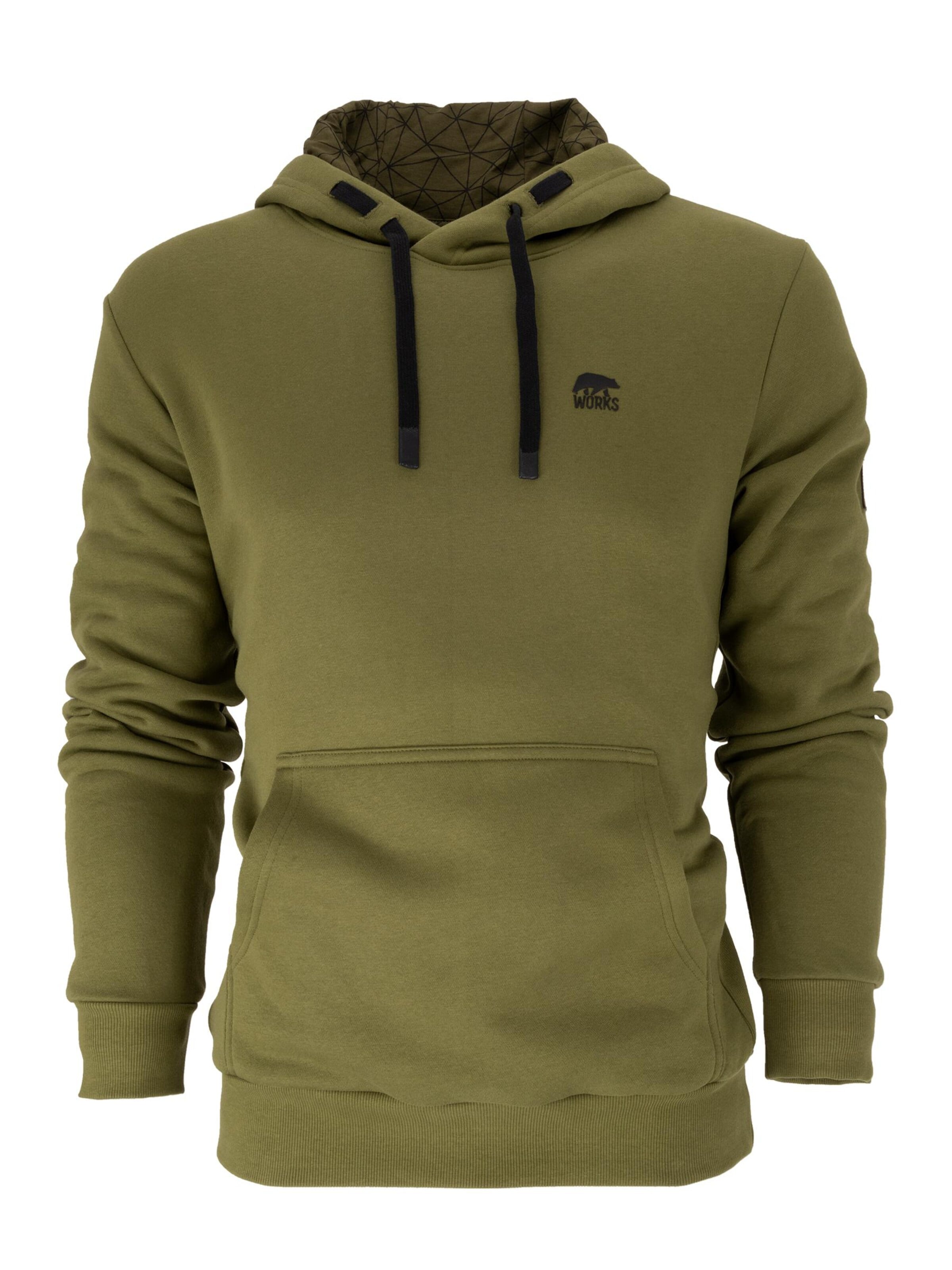 FORSBERG Sweatshirt 'Hoodie mit kleinem Brustlogo' in Green: front