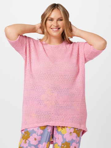 Vero Moda Curve Пуловер 'WHITNEY' в розово: отпред