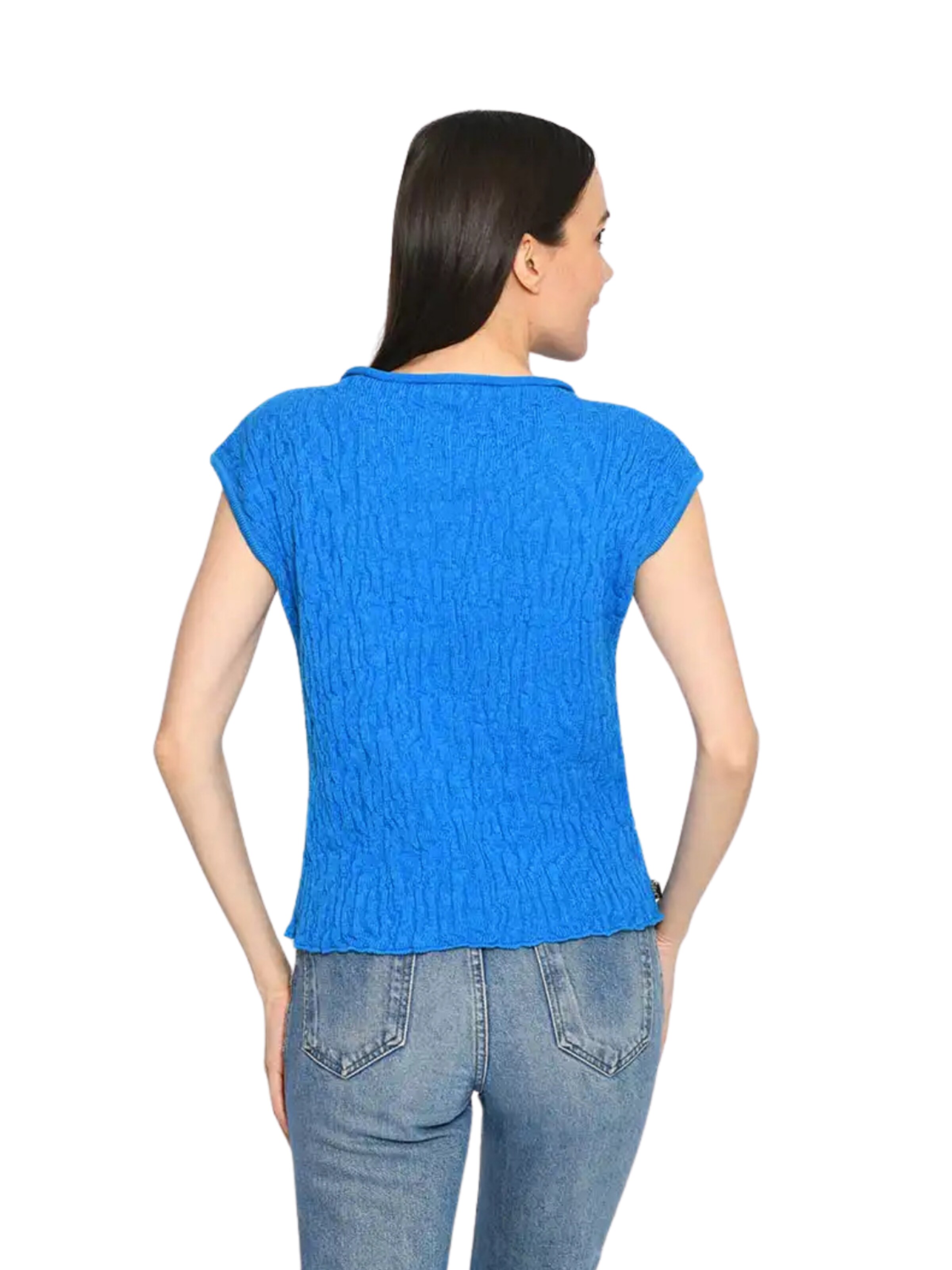 Süel knitwear Sticktop 'Wrinkled Texture'‌‌‌‌ in Blau