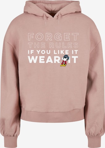 Merchcode Sweatshirt 'Peanuts - If you like it wear it' in Pink: predná strana