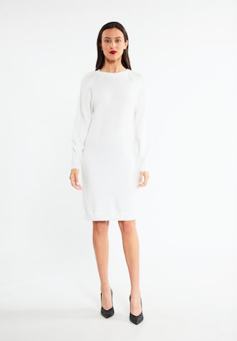 faina - Vestido de malha 'Tuxe' em branco