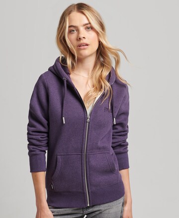 Superdry Zip-Up Hoodie in Purple: front