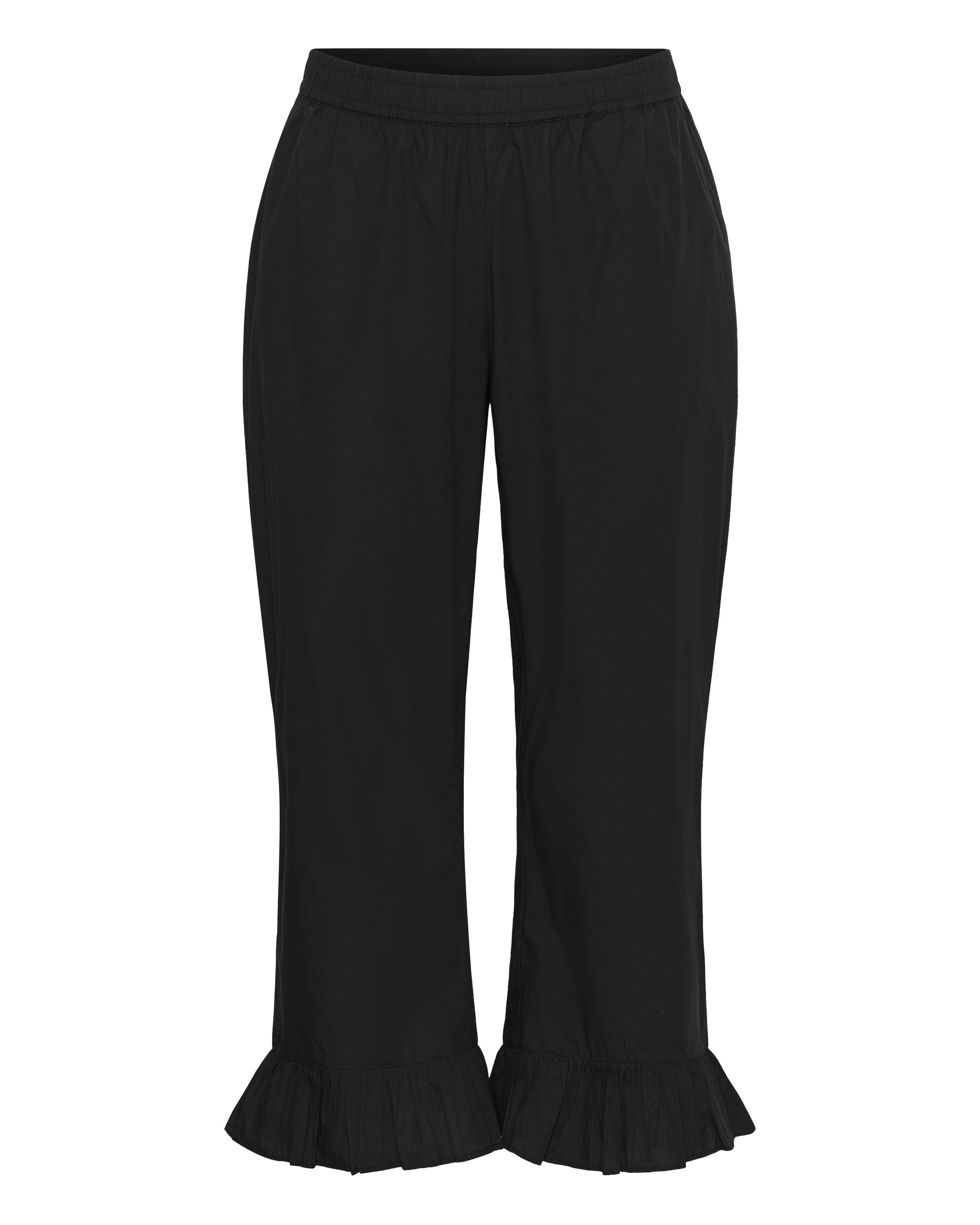 KAFFE CURVE Wide leg Broek 'KCVerona' in Zwart: voorkant