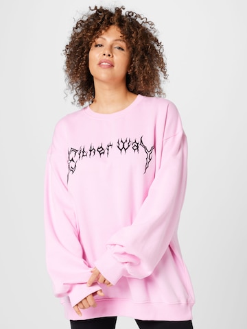 Public Desire Curve Sweatshirt in Pink: front