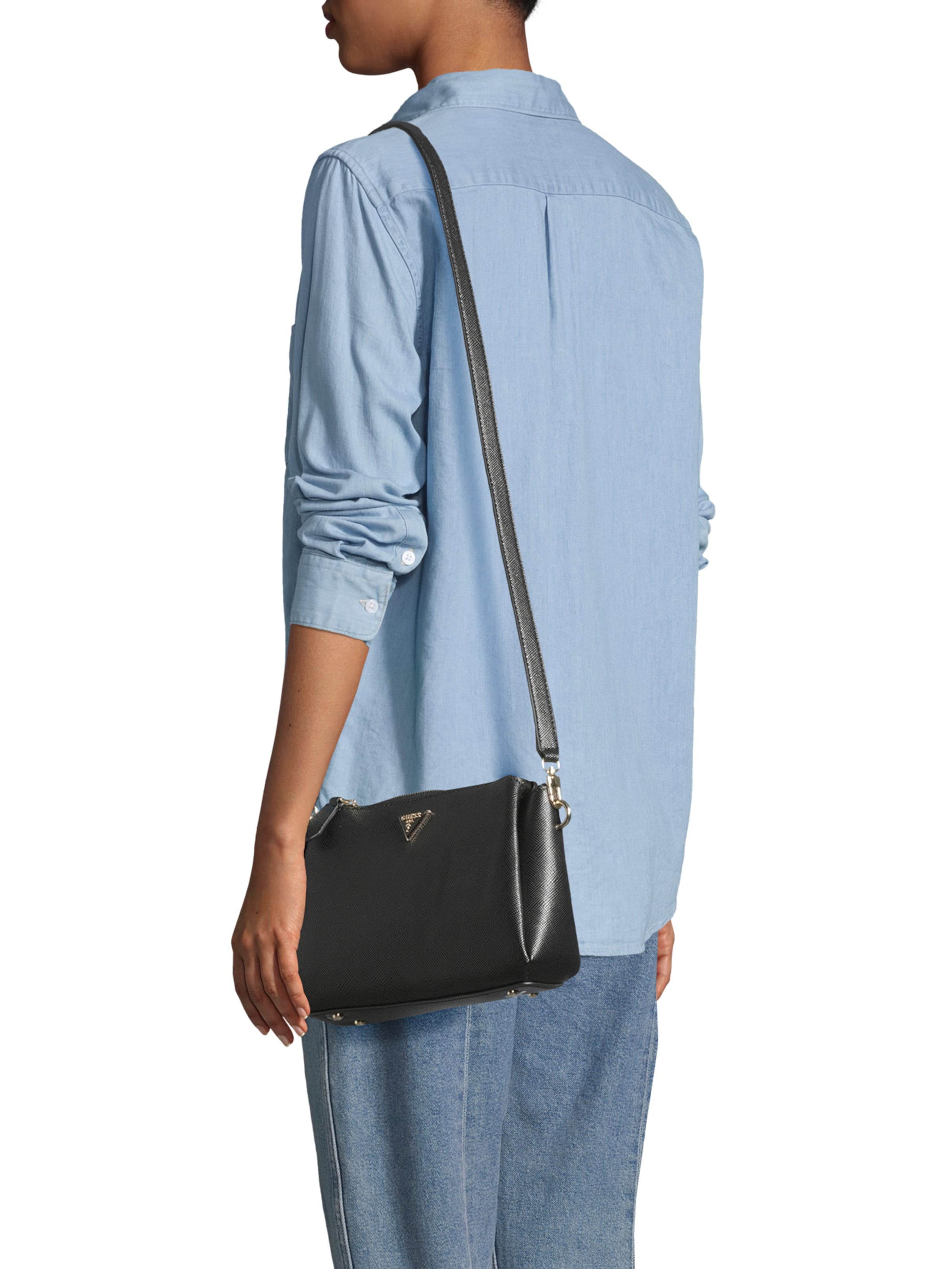 GUESS Τσάντα ώμου 'NOELLE II TRI COMP CROSSBODY' σε μαύρο: μπροστά