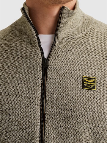 PME Legend Tröja 'Cardigan with zipper closure and stand-up collar' i grön