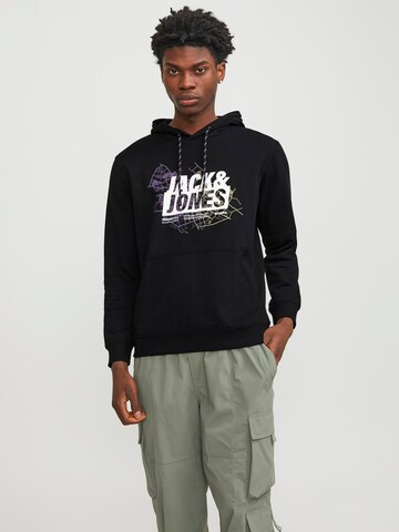 JACK & JONES Sweatshirt 'Map' in Schwarz: predná strana