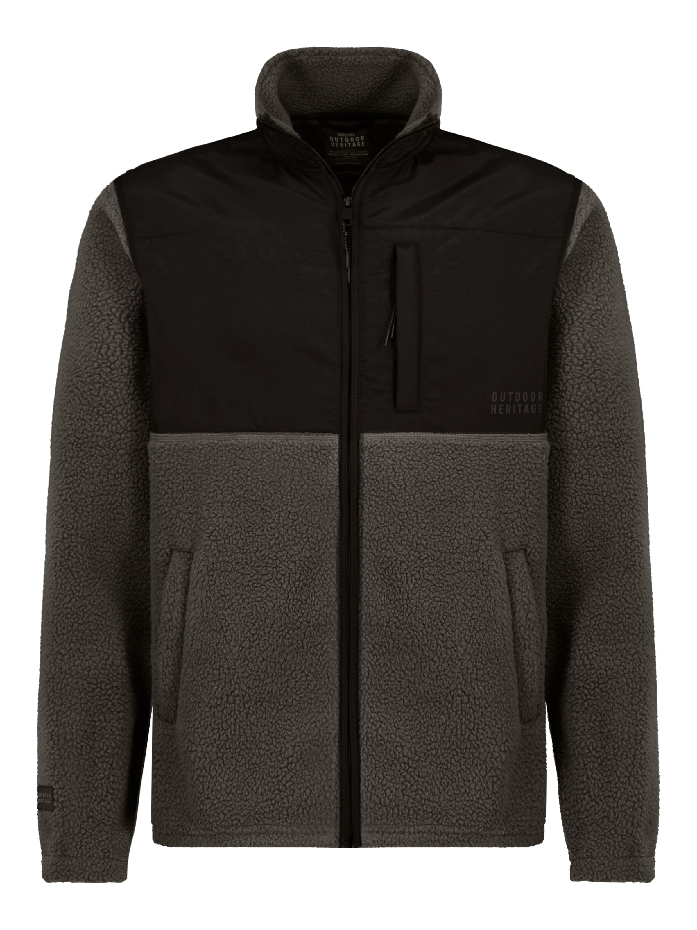 Sublevel Fleecejacke in L in braun / schwarz, Produktansicht