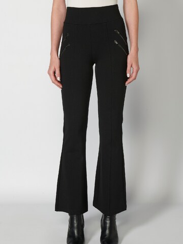 KOROSHI Boot cut Pants in Black: front