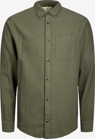 JACK & JONES Button Up Shirt 'BROOK' in Green: front