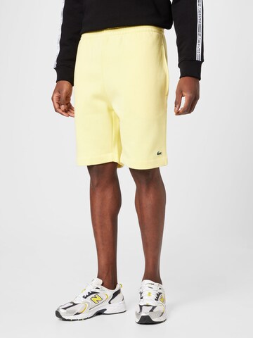 LACOSTE Regular Trousers in Yellow: front